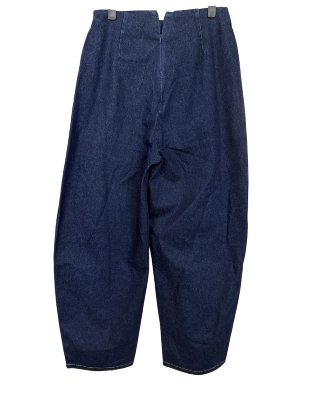 Commense Cross-Over High-Waist Denim Wide-Leg Jeans - Picture 6 of 14